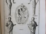an open book with a drawing of a man and woman in different poses