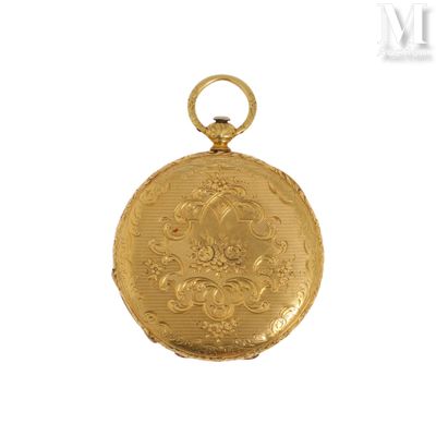 une image montrant un gros plan d'une montre de poche en or
