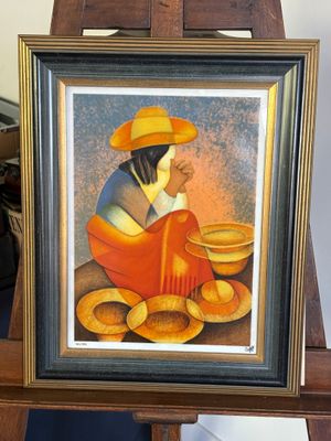 une photo d'un tableau représentant une femme assise sur une chaise
