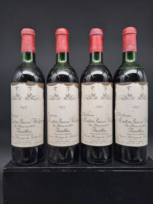 4 Bts CHATEAU BARON PHILIPPE(B,elt,cla) GCC Pauillac 1973