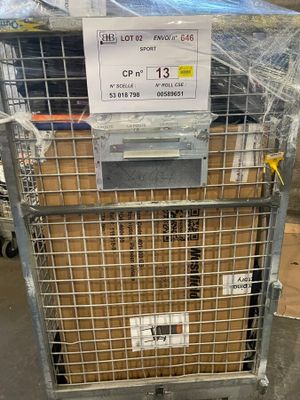 a cart that has a lot of boxes in it