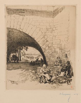 Auguste Lepère (1849-1918) Cardeuses de matelas au Pont Mari…