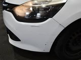a close up of a white car with black rims