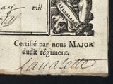 an old book with a drawing of a man holding a sword