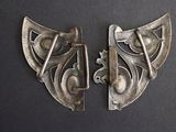 pair of art nouveau silver broochees, early 20th century