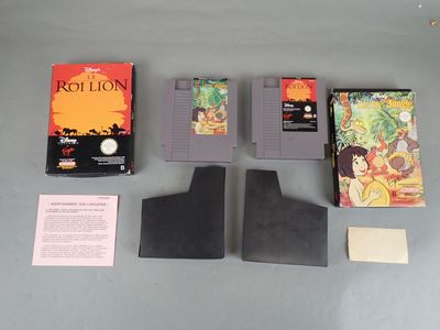 une image représentant une collection de jeux vidéo, parmi lesquels figurent un lion et une souris