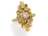 a diamond cluster ring, by van cleef