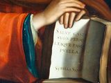 an image of a painting of a man holding a book