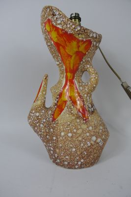 Vase en céramique de Valauris à glaçure orange, signé du cac…