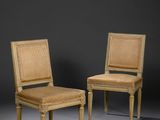 paire de chaises avec dossier et assise rembourrés