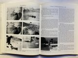 an open book with pictures of people in the water