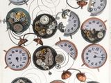 une photo d'une photo montrant plusieurs horloges