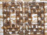 paire de tentures murales anciennes en fer, ornées de fleurs et de vrilles