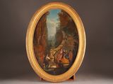 an image of a painting of a man and woman in a landscape