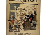 an old book with a picture of a cartoon character on it