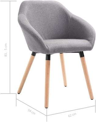 les dimensions d'une chaise grise à pieds en bois