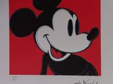 mickey mouse by andy schleier, signed and numbered in a white frame