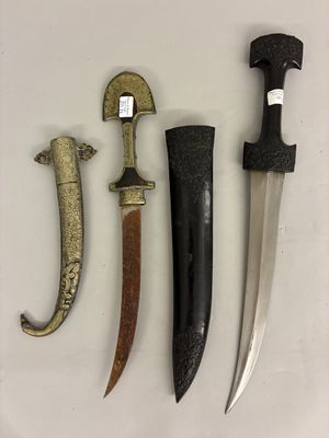 several different types of knives are displayed on a white surface