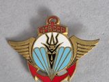 gros plan d'un badge sur une surface blanche
