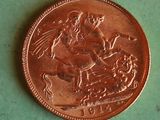 a penny with a picture of a man on a horse on it