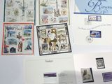 a white board with a bunch of stamps on it