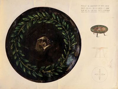une photo d'une assiette ornée d'un motif