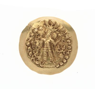 une pièce d'or portant l'image d'un homme et d'une femme