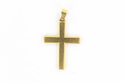 pendentif en forme de croix en or sur fond blanc