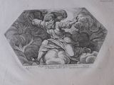 an old engraving of a woman holding a child in her arms