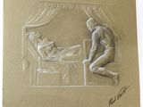an image of a drawing of a man and a woman in a bed