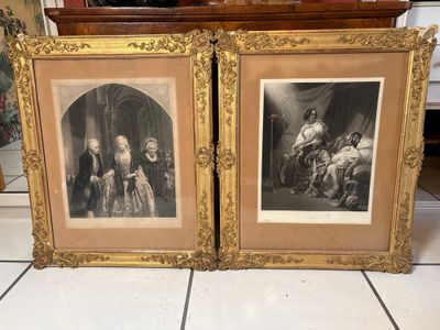 D’après Rohen et autre Lot de deux lithographies représentan… - Photo 1