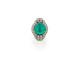 an emerald and diamond ring