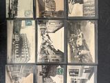 several old black and white photographs of a train on a train track