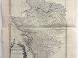 une vieille carte de l'Afrique du Sud, avec une carte du pays au centre