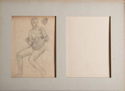le dessin d'une femme assise sur une chaise, à côté du dessin d'un homme