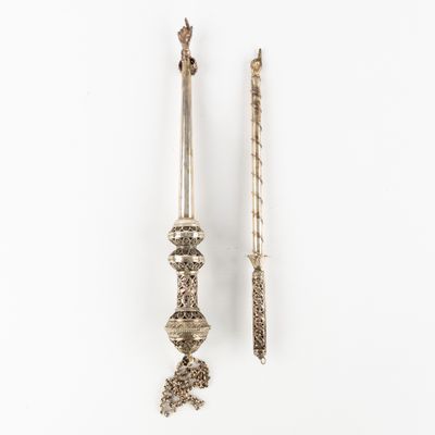 pair of antique silver plated candlesticks