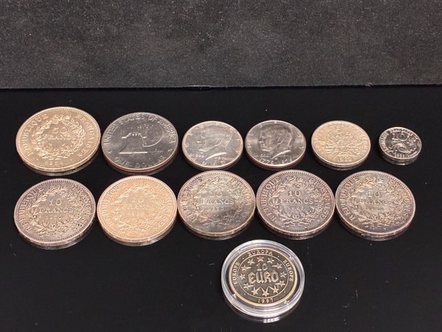 Lot de pièces de monnaie en argent : 1 X 50 francs Hercule 1978, ...