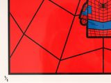 a picture of a picture of a spider - man on a red background