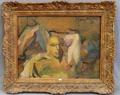 Jacques VILLON (Gaston DUCHAMP): Repos d'été, huile sur toil…