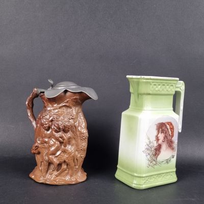 two vases that are sitting next to each other on a table