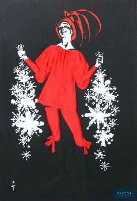 an image of a drawing of a woman in a red dress