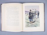 an open book with a picture of a man and a dog