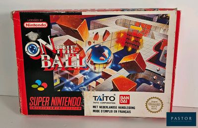 une image représentant une boîte du jeu « On the Ball » de Nintendo