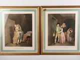 deux tableaux encadrés représentant un homme et une femme en train de danser dans une pièce