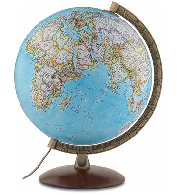 Globe terrestre, lumineux avec son socle plastique.
