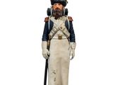 figurine représentant un soldat en uniforme, muni d'une épée et d'un chapeau