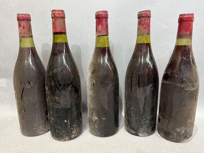 six bouteilles de vin sont alignées dans une rangée