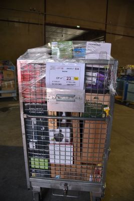 a cart with a lot of boxes on top of it