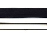 three different types of fishing rods on a white surface