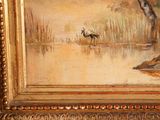 a picture of a painting of a bird in the water